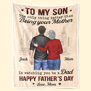 Je te regarde devenir papa - Couverture familiale personnalisée - Cadeau de fête des pères pour fils