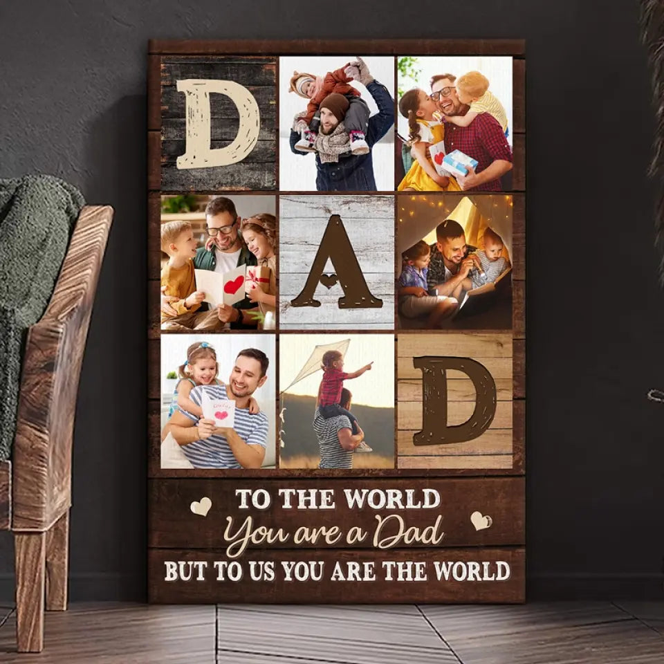 Photo personnalisée Papa, tu comptes beaucoup pour moi - Toile verticale personnalisée pour la famille - Fête des pères, cadeau pour papa