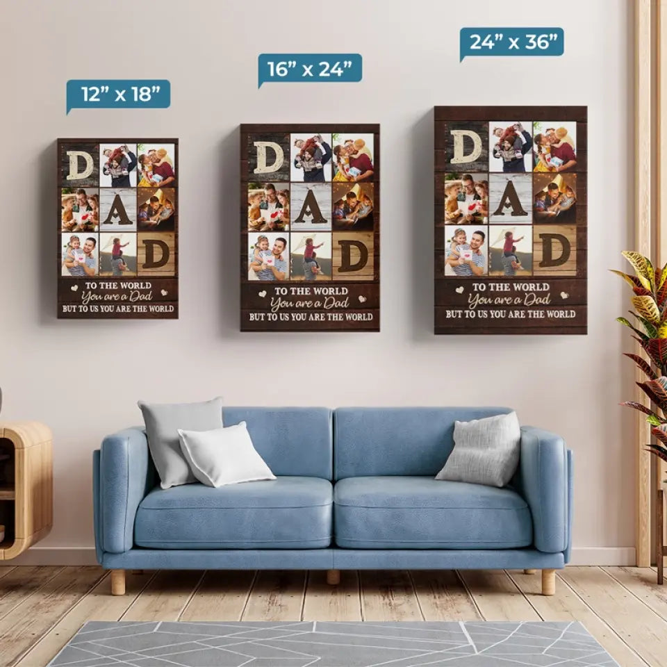 Photo personnalisée Papa, tu comptes beaucoup pour moi - Toile verticale personnalisée pour la famille - Fête des pères, cadeau pour papa