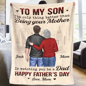 Je te regarde devenir papa - Couverture familiale personnalisée - Cadeau de fête des pères pour fils