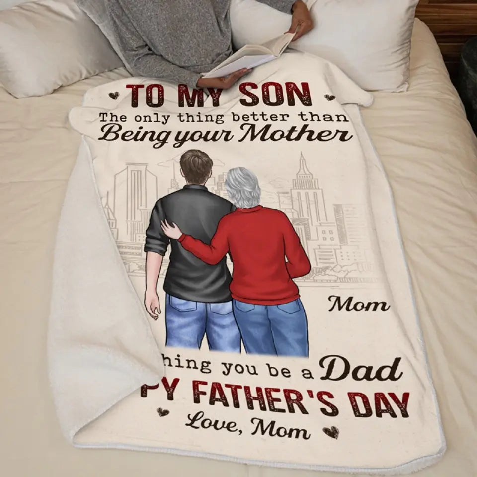Je te regarde devenir papa - Couverture familiale personnalisée - Cadeau de fête des pères pour fils