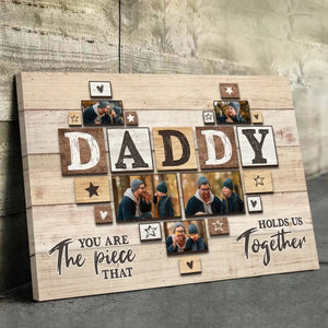 Photo personnalisée « Toujours à mes côtés » - Toile horizontale personnalisée pour la famille - Cadeau pour la fête des pères