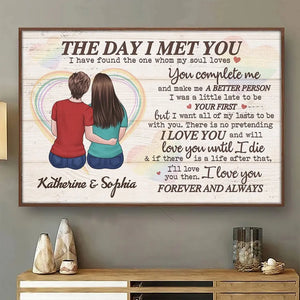 Chaque jour je suis avec toi, je t'aime plus - Affiche horizontale personnalisée pour couple - Cadeau pour mari et femme, anniversaire, LGBTQ+