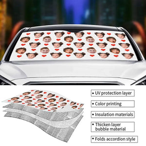 Aventures familiales personnalisées : créez les meilleurs souvenirs ! Pare-soleil personnalisé pour pare-brise de voiture, protection pour vitres de voiture ! Cadeau pour les membres de la famille.