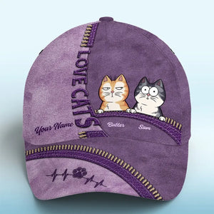 Heureux d'être emporté partout avec vous - Chapeau personnalisé pour chat, casquette classique à imprimé intégral - Cadeau pour propriétaires d'animaux et amoureux des animaux
