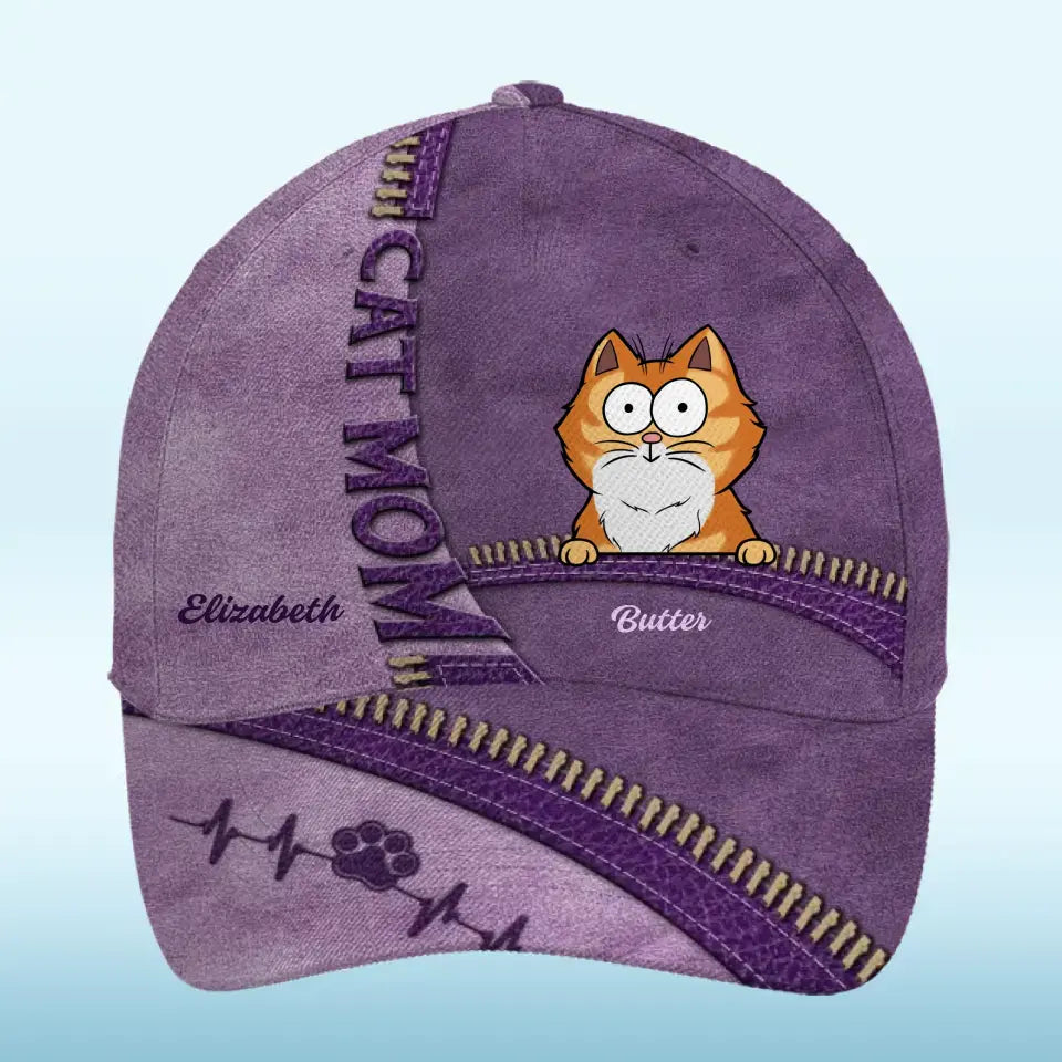Heureux d'être emporté partout avec vous - Chapeau personnalisé pour chat, casquette classique à imprimé intégral - Cadeau pour propriétaires d'animaux et amoureux des animaux