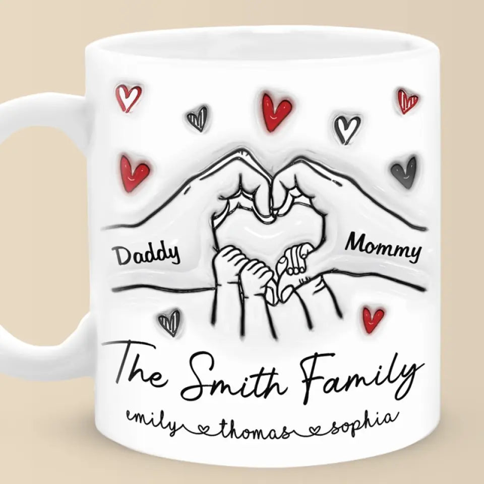 Ensemble, nous formons une belle famille - Mug personnalisé avec effet gonflé en 3D - Cadeau pour les membres de la famille