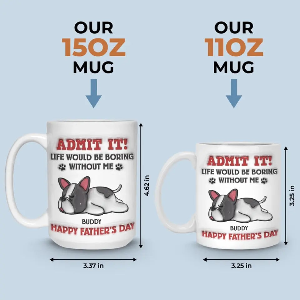 Bravo au meilleur papa chien du monde ! Mug personnalisé avec effet gonflable 3D, imprimé chien ! Cadeau pour les propriétaires et les amoureux des animaux.