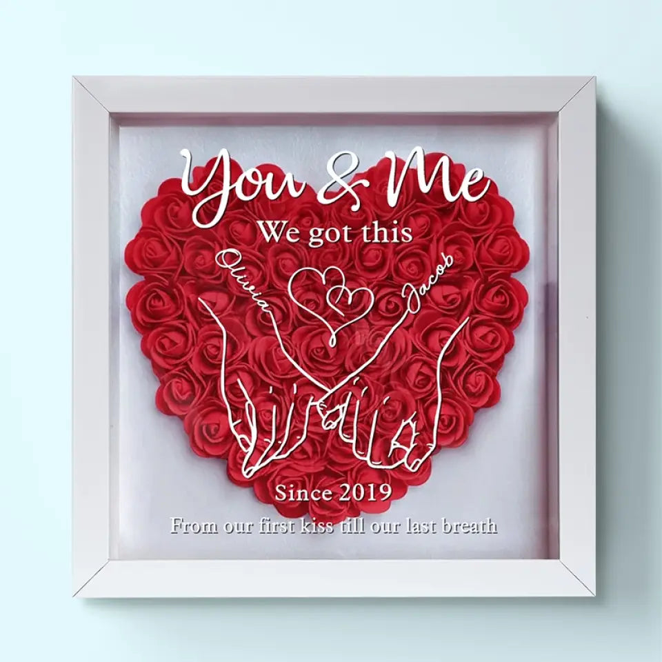 Jamais au-dessus de toi, jamais en dessous. Toujours à tes côtés ! Boîte à fleurs personnalisée pour couple - Cadeau pour mari et femme, anniversaire de mariage