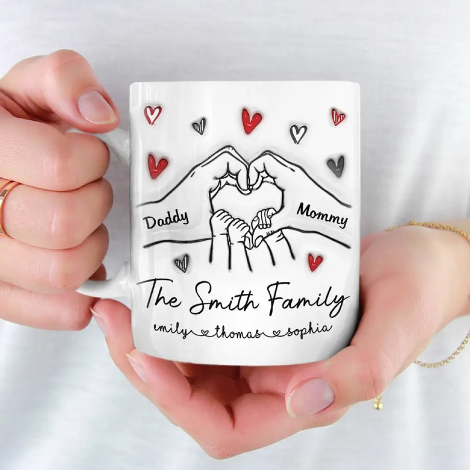 Ensemble, nous formons une belle famille - Mug personnalisé avec effet gonflé en 3D - Cadeau pour les membres de la famille