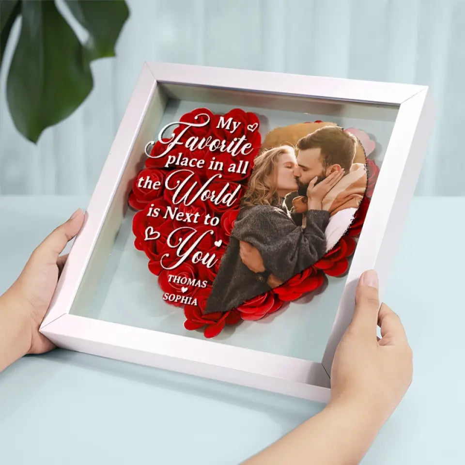 Photo personnalisée Si je sais ce qu'est l'amour, c'est grâce à toi - Boîte à fleurs personnalisée pour couple - Cadeau pour mari et femme, anniversaire