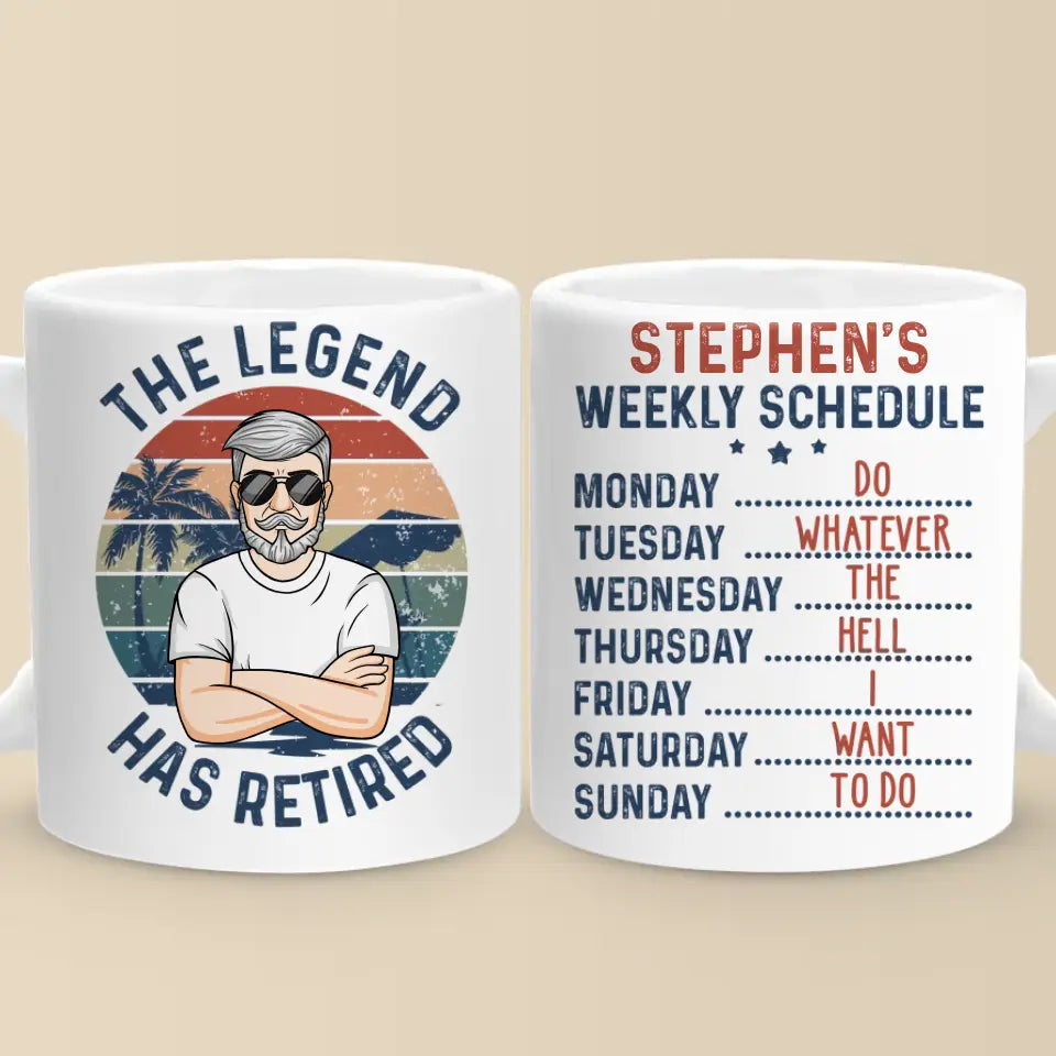 La légende a pris sa retraite - Mug personnalisé - Cadeau de remerciement et de départ à la retraite pour collègues, collègues de travail, etc.
