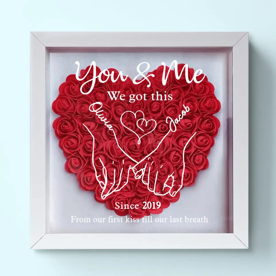 Jamais au-dessus de toi, jamais en dessous. Toujours à tes côtés ! Boîte à fleurs personnalisée pour couple - Cadeau pour mari et femme, anniversaire de mariage