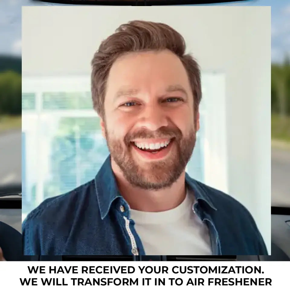 Photo personnalisée « Conduisez en toute sécurité, je t'aime » – Désodorisant de voiture personnalisé pour la famille – Cadeau pour les membres de la famille