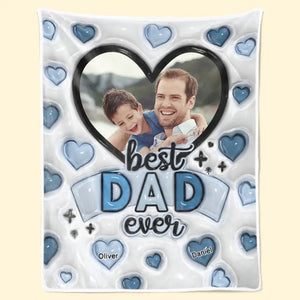 Créez des souvenirs avec votre meilleur papa ! Couverture personnalisée avec effet gonflable 3D pour la famille ! Cadeau pour la fête des pères, papa et grand-père