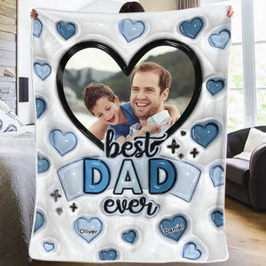 Créez des souvenirs avec votre meilleur papa ! Couverture personnalisée avec effet gonflable 3D pour la famille ! Cadeau pour la fête des pères, papa et grand-père