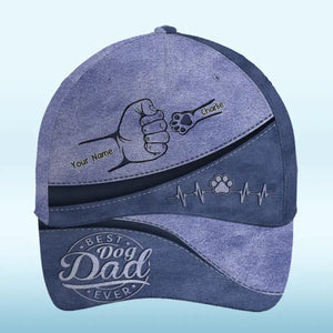 Les chiens laissent des empreintes de pattes sur nos cœurs ! Casquette personnalisée pour chien, casquette classique à imprimé intégral ! Cadeau pour la fête des pères, pour les propriétaires d'animaux et les amoureux des animaux.