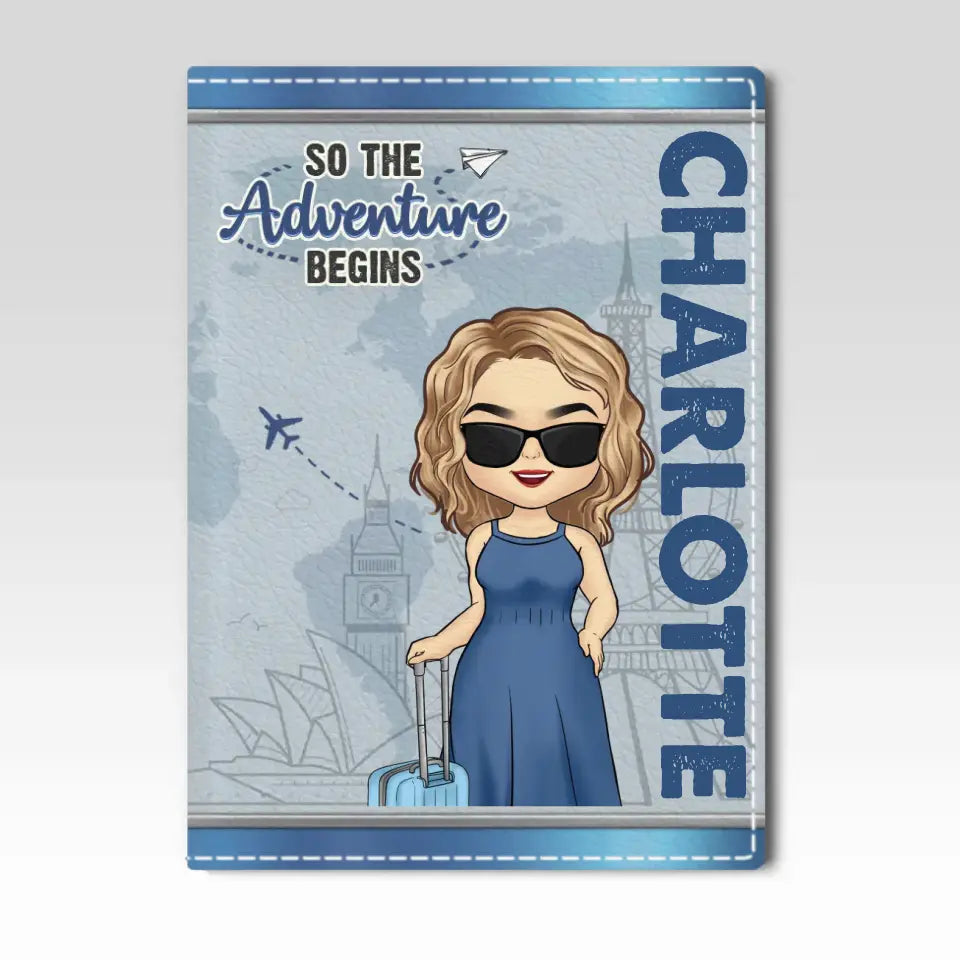 Vivez sans excuses, voyagez sans regrets ! Étui de passeport personnalisé, porte-passeport, cadeau de vacances, cadeau pour les amoureux du voyage d'aventure.