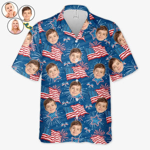 T-shirt hawaïen unisexe personnalisé avec photo pour les vacances en famille - Cadeau idéal pour les vacances d'été