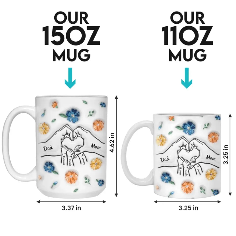 Une famille heureuse n'est qu'un paradis précoce - Mug personnalisé avec effet gonflé 3D - Cadeau pour les membres de la famille