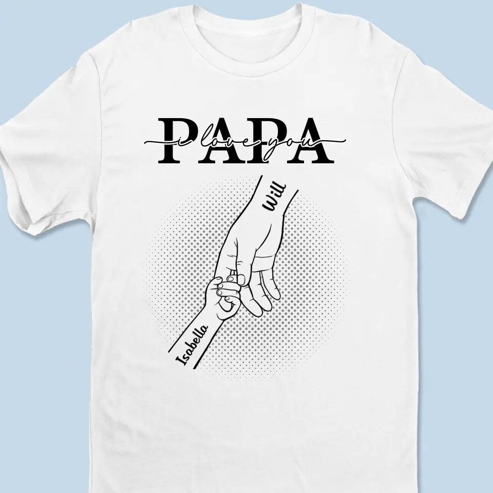 Merci papa, on t'aime - T-shirt unisexe personnalisé pour la famille, sweat à capuche, sweat-shirt - Fête des pères, cadeau pour papa, grand-père