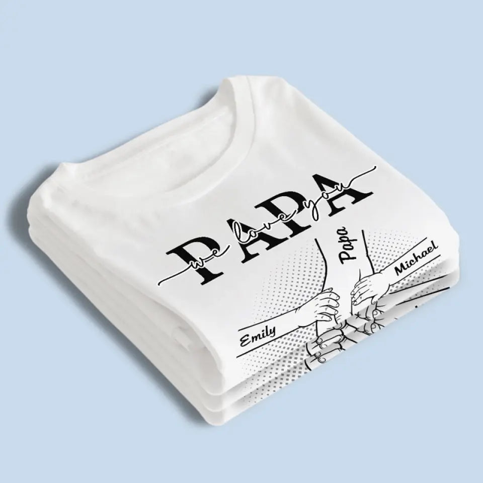 Merci papa, on t'aime - T-shirt unisexe personnalisé pour la famille, sweat à capuche, sweat-shirt - Fête des pères, cadeau pour papa, grand-père