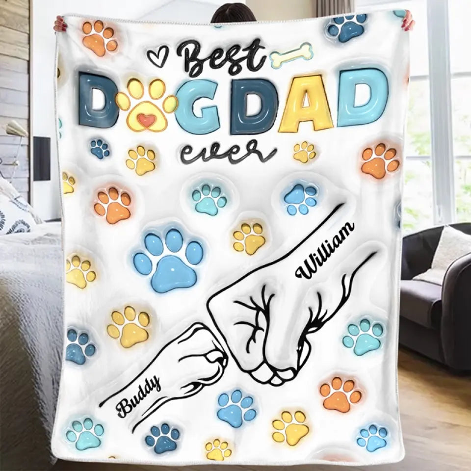 Couverture personnalisée pour chien avec effet gonflable 3D - Cadeau pour la fête des pères, pour les propriétaires d'animaux et les amoureux des animaux