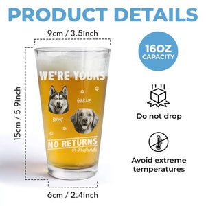 Verre à bière personnalisé avec photo « Je travaille jusqu'à l'heure de la bière » - Cadeau pour propriétaires et amoureux des animaux