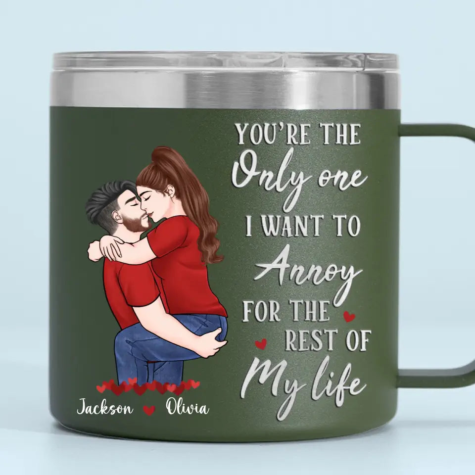 Félicitations pour être devenu mon mari ! Gobelet personnalisé en acier inoxydable de 14 oz avec poignée pour couple ! Cadeau pour mari et femme, anniversaire
