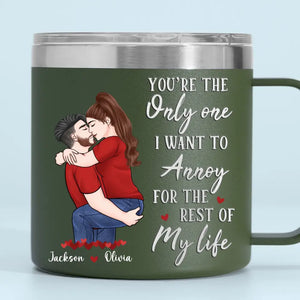 Félicitations pour être devenu mon mari ! Gobelet personnalisé en acier inoxydable de 14 oz avec poignée pour couple ! Cadeau pour mari et femme, anniversaire
