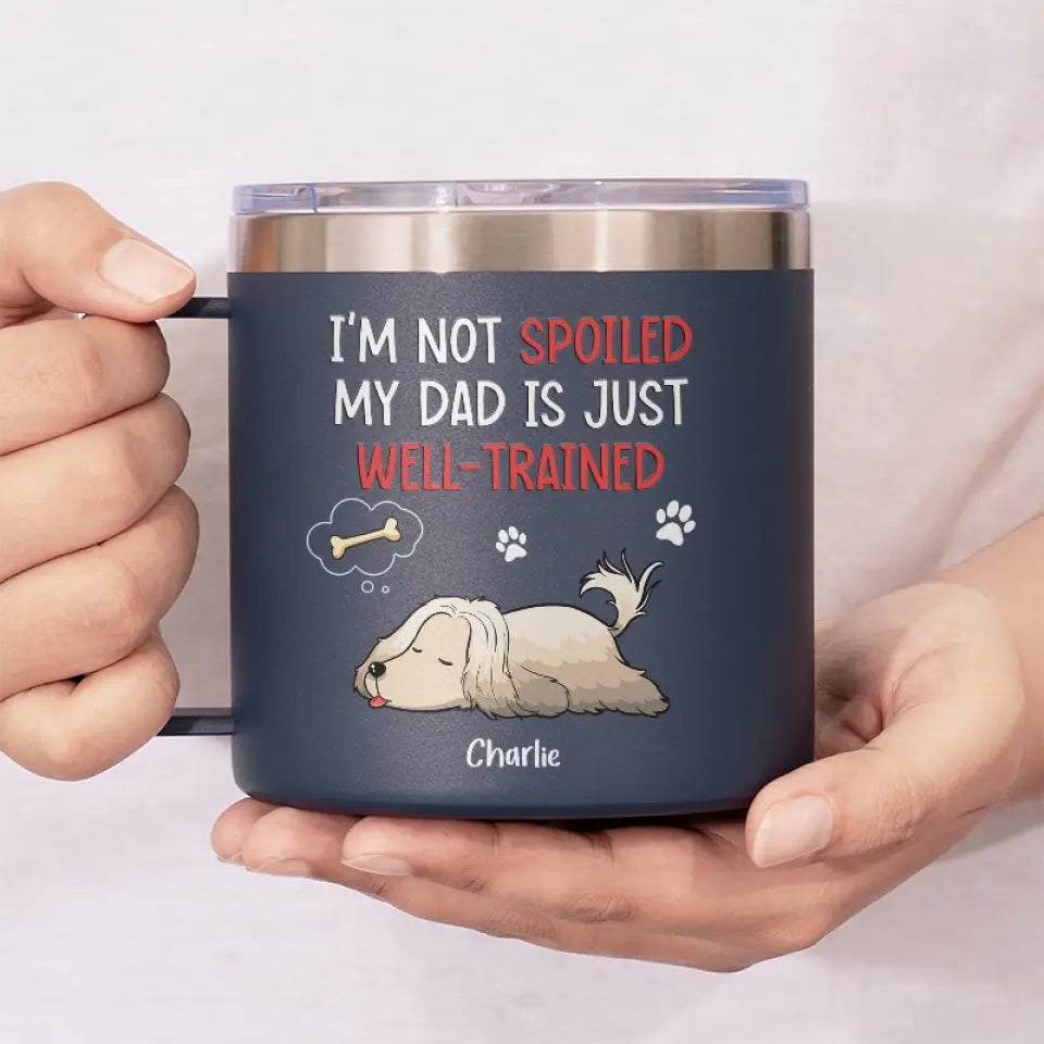 Les chiens sont des paquets d'amour enveloppés de fourrure - Gobelet personnalisé en acier inoxydable de 14 oz avec poignée - Cadeau pour propriétaires et amoureux des animaux