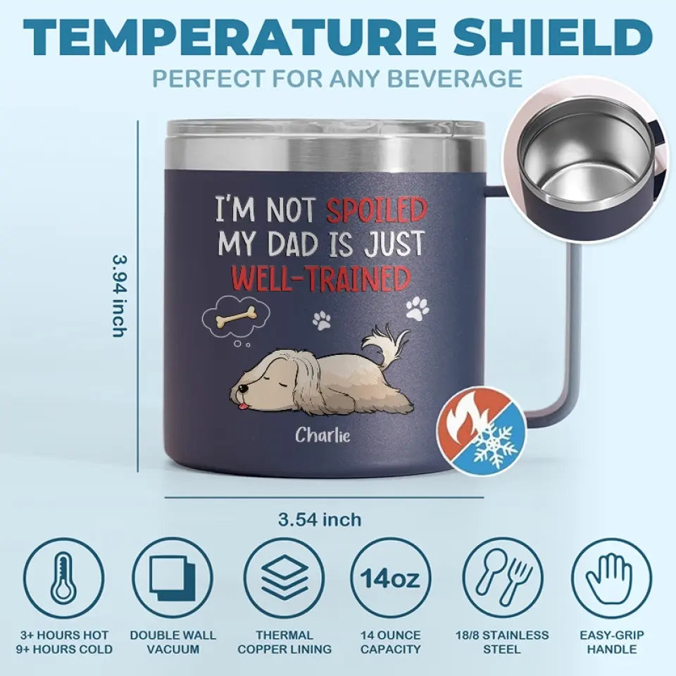 Les chiens sont des paquets d'amour enveloppés de fourrure - Gobelet personnalisé en acier inoxydable de 14 oz avec poignée - Cadeau pour propriétaires et amoureux des animaux