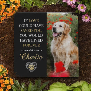 Photo personnalisée Si l'amour avait pu vous sauver - Pierre commémorative personnalisée - Nouveauté, cadeau de condoléances pour les propriétaires d'animaux, amoureux des animaux AMZ