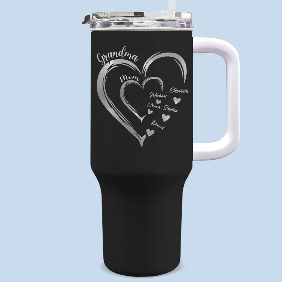 Merci pour tout ce que vous faites - Gobelet personnalisé en acier inoxydable de 40 oz avec poignée - Cadeau pour maman, grand-mère