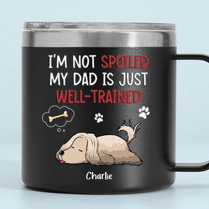 Les chiens sont des paquets d'amour enveloppés de fourrure - Gobelet personnalisé en acier inoxydable de 14 oz avec poignée - Cadeau pour propriétaires et amoureux des animaux
