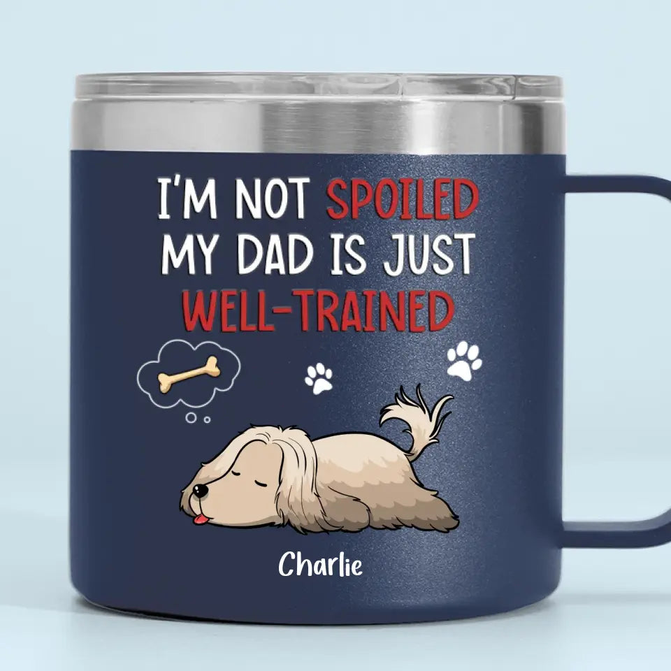 Les chiens sont des paquets d'amour enveloppés de fourrure - Gobelet personnalisé en acier inoxydable de 14 oz avec poignée - Cadeau pour propriétaires et amoureux des animaux