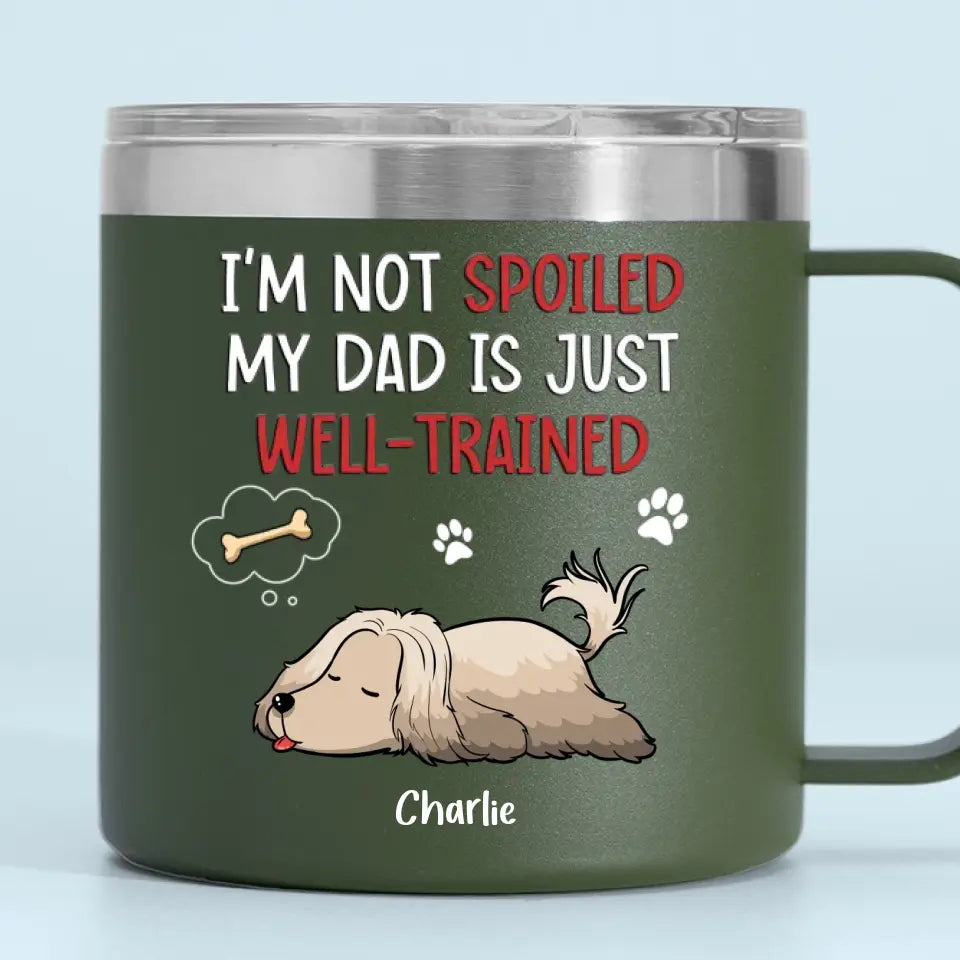 Les chiens sont des paquets d'amour enveloppés de fourrure - Gobelet personnalisé en acier inoxydable de 14 oz avec poignée - Cadeau pour propriétaires et amoureux des animaux