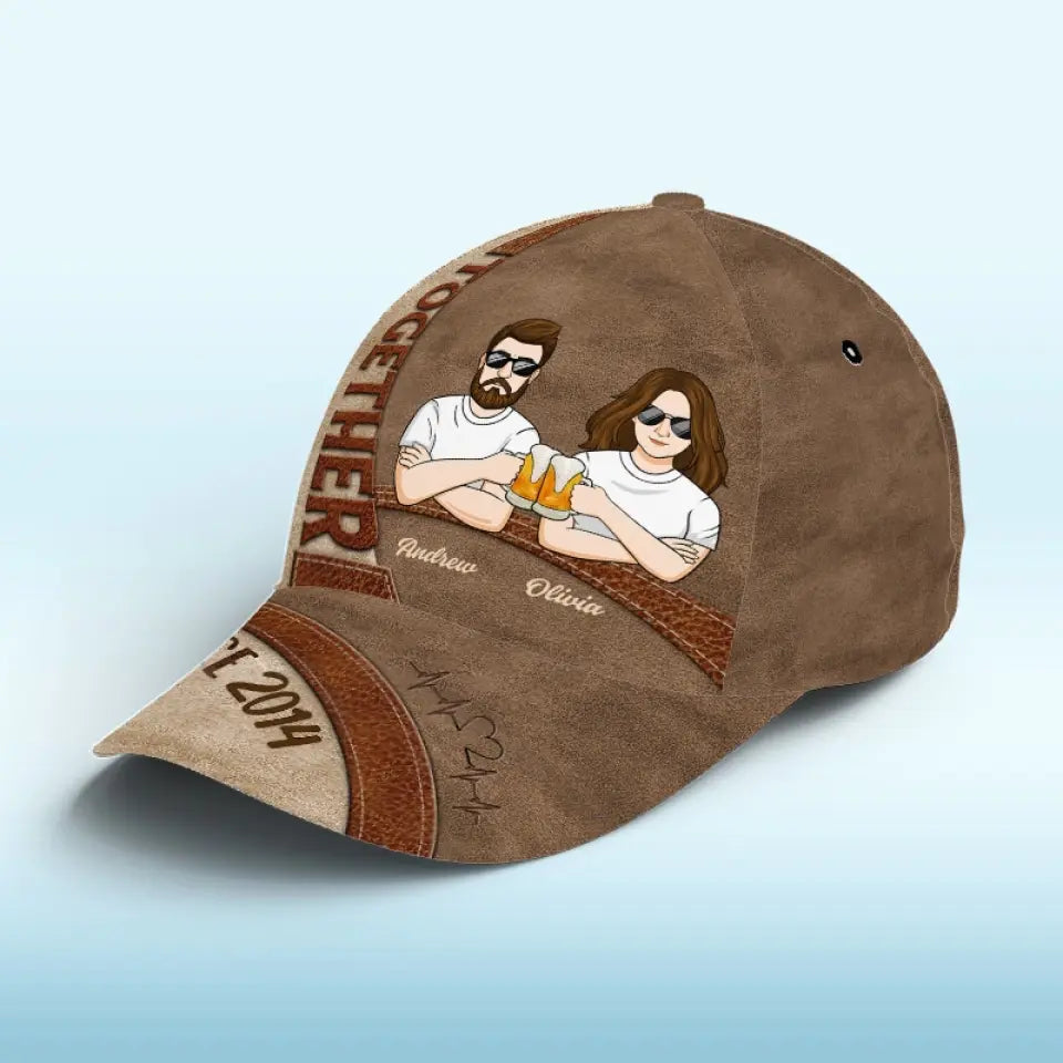 La maison est partout où je suis avec toi - Chapeau personnalisé pour couple, casquette classique à imprimé intégral - Cadeau pour mari et femme, anniversaire