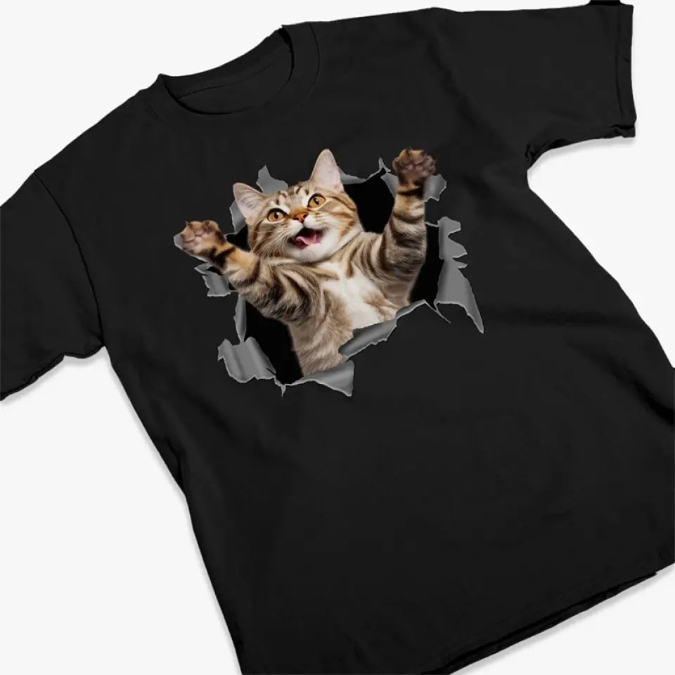 Photo personnalisée : quel plus beau cadeau que l'amour d'un chat ? T-shirt, sweat à capuche et sweat-shirt unisexe personnalisé pour chien et chat. Cadeau pour les propriétaires et les amoureux des animaux.