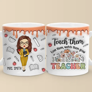 L'enseignement est mon super pouvoir - Mug personnalisé avec effet gonflable 3D - Cadeau pour enseignant