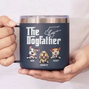 Nous vous adressons un grand merci tous les jours ! Gobelet personnalisé en acier inoxydable de 14 oz avec poignée pour chien ! Cadeau idéal pour les propriétaires et les amoureux des animaux.