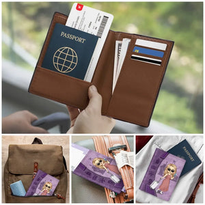Voyagez assez loin, vous vous rencontrez - Étui de passeport personnalisé, porte-passeport - Cadeau de vacances, cadeau pour les amateurs de voyages d'aventure