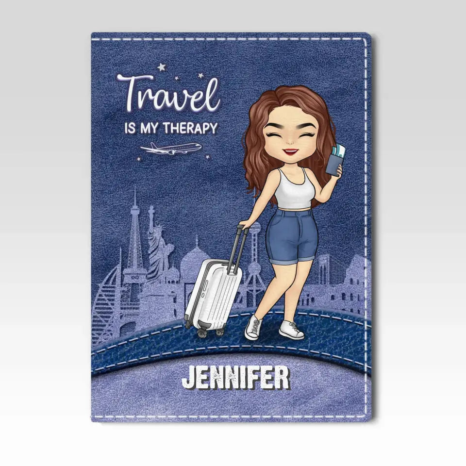 Tout ce que je veux, c'est aimer un passeport - Étui de passeport personnalisé, porte-passeport - Cadeau de vacances, cadeau pour les amateurs de voyages d'aventure