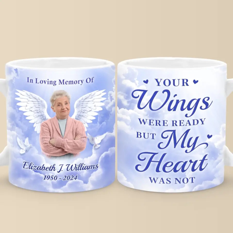 Photo personnalisée : pas un jour ne passe sans que vous ne nous manquiez ! Mug personnalisé commémoratif ! Cadeau de condoléances pour les membres de la famille