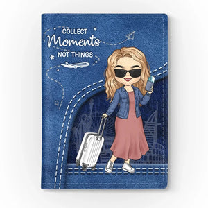 Explorer le monde, voyager en voyageant - Étui de passeport personnalisé, porte-passeport - Cadeau de vacances, cadeau pour les amateurs de voyages d'aventure
