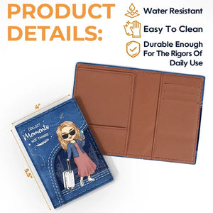 Explorer le monde, voyager en voyageant - Étui de passeport personnalisé, porte-passeport - Cadeau de vacances, cadeau pour les amateurs de voyages d'aventure