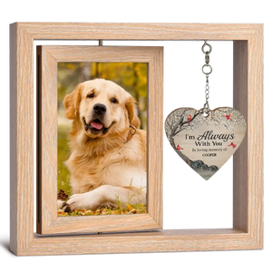 C'est difficile de te dire au revoir - Cadre photo en bois rotatif personnalisé commémoratif - Cadeau de condoléances pour les propriétaires d'animaux de compagnie et les amoureux des animaux