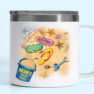 Nous sommes vos amis de plage - Gobelet personnalisé en acier inoxydable de 14 oz avec poignée - Cadeau pour maman, grand-mère