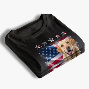 Photo personnalisée : L’amour d’un animal est inconditionnel et éternel - T-shirt unisexe personnalisé pour chien et chat, sweat à capuche, sweat-shirt - Cadeau du 4 juillet pour les propriétaires d’animaux et les amoureux des animaux.