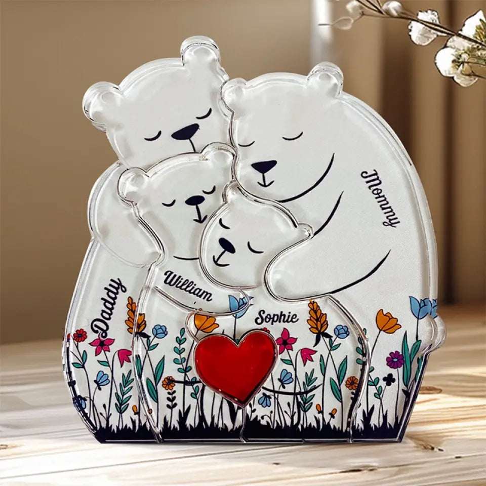 La famille n'est pas une chose importante, c'est tout - Puzzle d'art acrylique personnalisé en forme de famille - Sculptures d'animaux en acrylique, ornements de table en sculpture acrylique, décor sculpté - Cadeau pour les membres de la famille